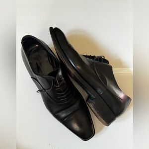 Santoni Oxford Mens Shoes Size 6.5 Black Leather